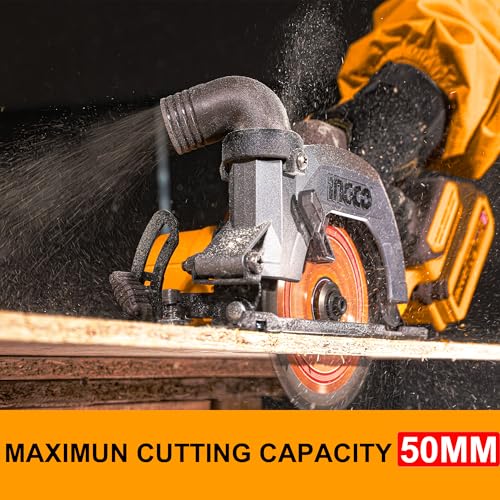 INGCO 20V Cordless Circular Saw (Body Only) 140mm, Brushless Motor, 6300RPM Max. Cutting Depth 50mm (90°) Electric Circular Saw, 20mm Arbor CSLI1402 - Image 4