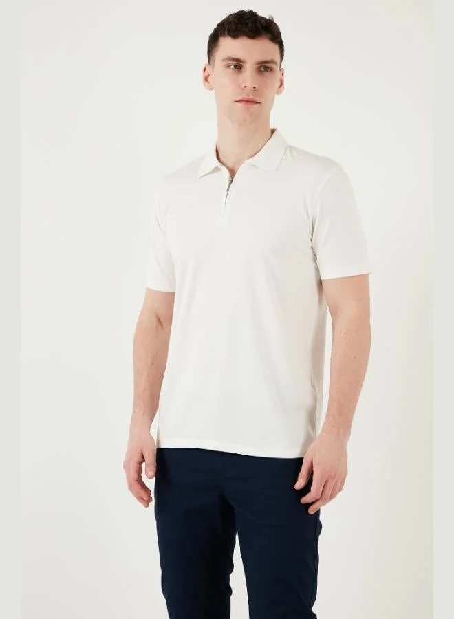 Buratti  Buratti Cotton Regular Fit Half Zipper Polo Collar T Shirt Men's Polo Collar T-Shirt 5902972 for Men | Best Price UAE