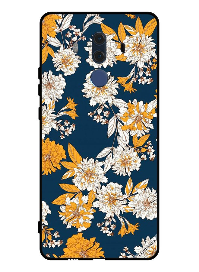 Covernex Protective Case Cover For Huawei Mate 10 Pro Yellow Flowers & Leaves Pattern - Image 1