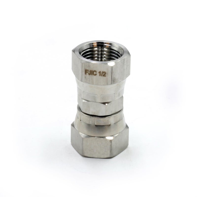 HFSR 12 Female JIC Swivel x 12 Female JIC Swivel Nut Union Stainless Steel 304 - Image 2