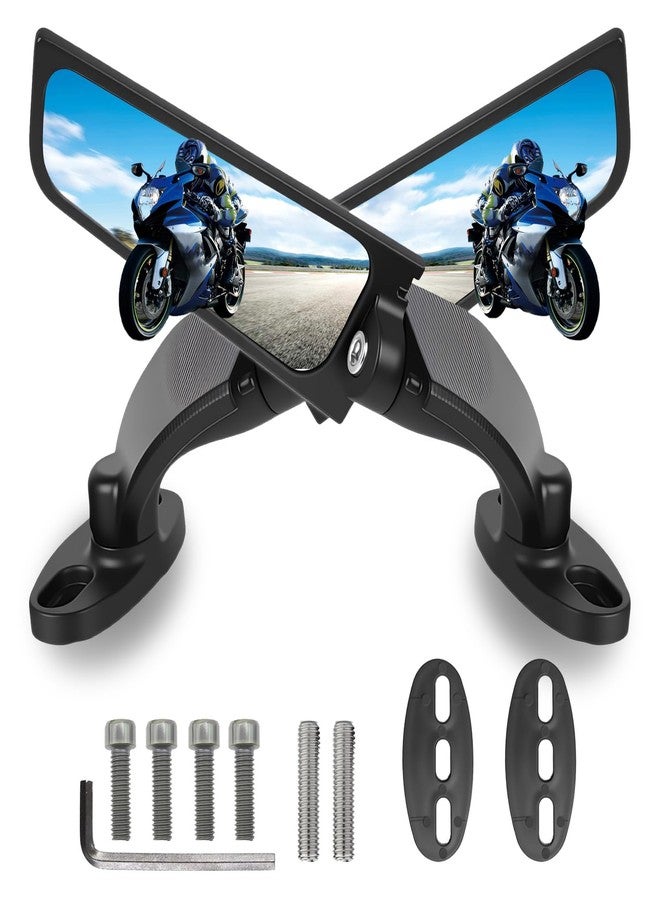 VORIPO Motorcycle Rear View Mirrors 360° Rotating Stealth Mirrors for Kawasaki Ninja 400 300 650 Zx6RR Honda CBR250R CBR600RR CBR300R CBR500R Suzuki GSXR600 750 Yamaha R125 R6S YZF600R Ducati - Image 1
