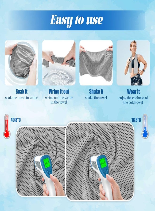 PAWPRO 4 Packs Cooling Towels(40"x12"), Soft Breathable Cooling Towels for Neck and Face with Waterproof Bag & Carabiner, Microfiber Cooling Towel for Yoga, Sport, Running, Gym, Workout, Camping, Fitness - Image 4