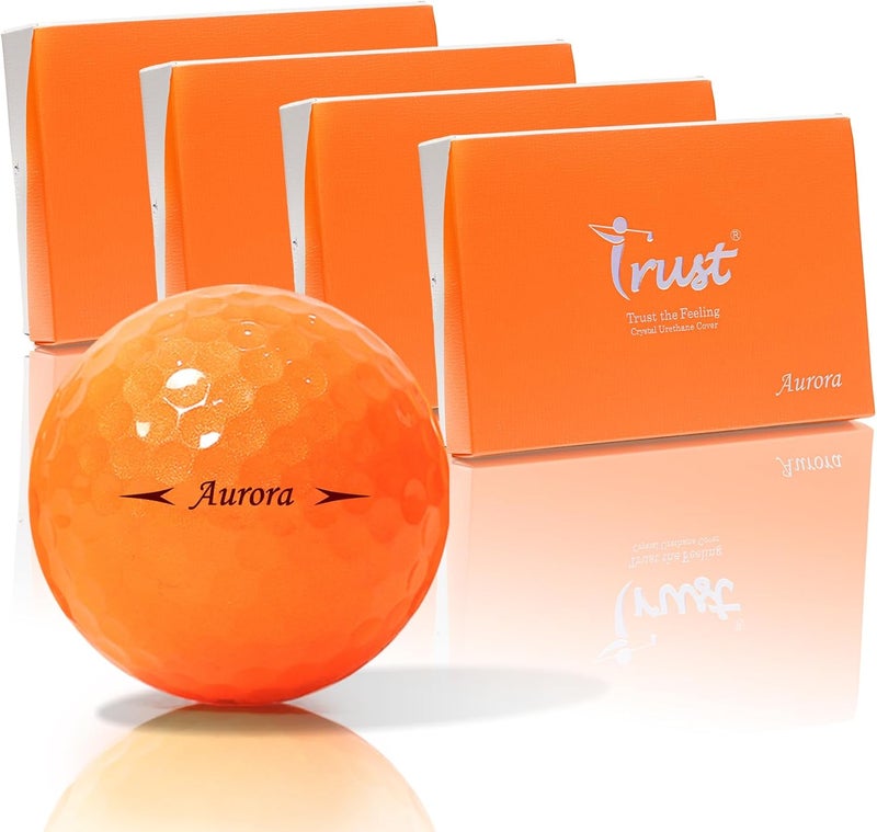 Trust Golf Balls - Aurora & Rosa Crystal Urethane Series | Eye-Catching & Easy to Spot | Maximum Distance, Soft Feel, Straight Flight, & Greenside Control | Blue, Orange, Pink, Yellow | 12 or 48 Balls - Image 1