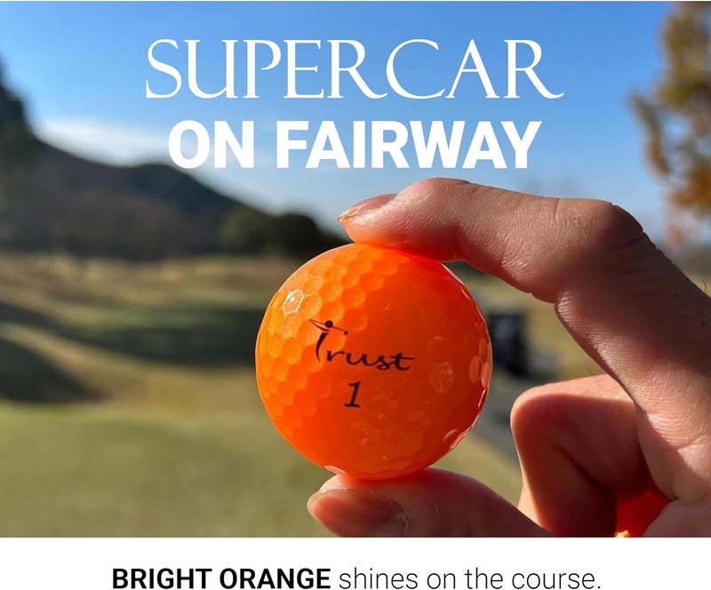 Trust Golf Balls - Aurora & Rosa Crystal Urethane Series | Eye-Catching & Easy to Spot | Maximum Distance, Soft Feel, Straight Flight, & Greenside Control | Blue, Orange, Pink, Yellow | 12 or 48 Balls - Image 5