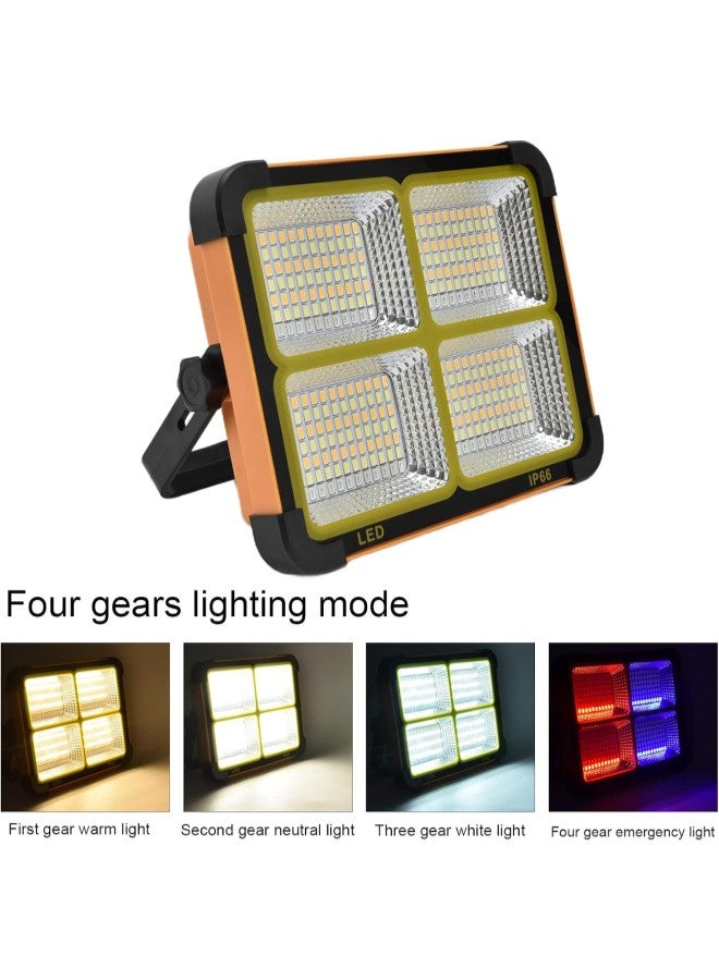 كلاراكو مصباح عمل يعمل بالطاقة الشمسية LED قابل لإعادة الشحن بـ 4 أوضاع 300 وات محمول مقاوم للماء للاستخدام في الهواء الطلق للتخييم والسفر والمشي لمسافات طويلة - Image 3