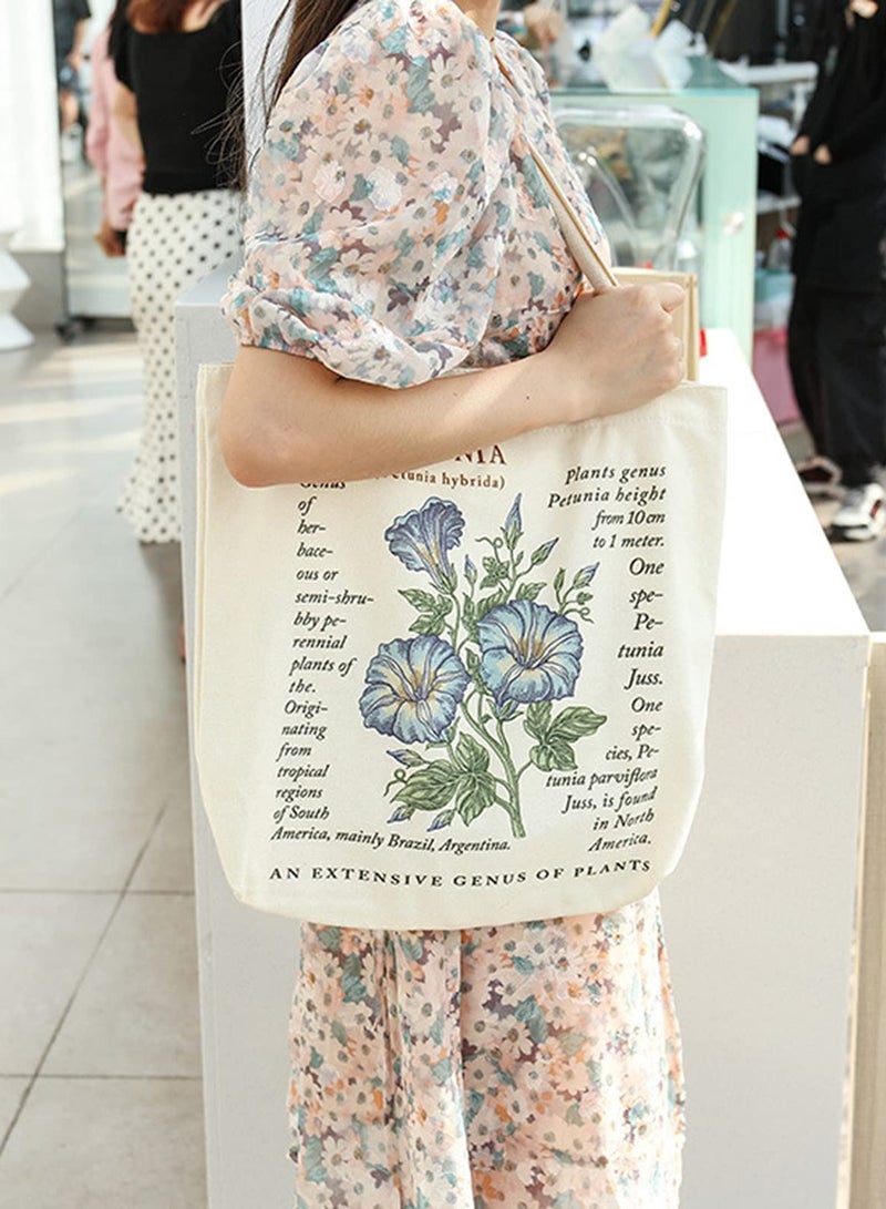 SYOSI Canvas Tote Bag Strap Reusable Grocery Shopping Cloth Bag Zip Tote Bag Women Eco-Friendly Tote Bag with Handle Washable Fashion Beach Tote Shoulder Bag Women Shopping, School  - Image 4