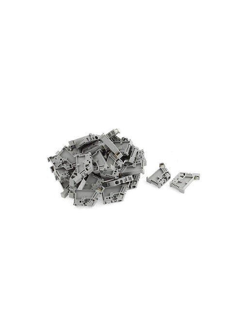 50Pcs 35mm DIN Rail Terminal Block End Stopper Mounting Clips