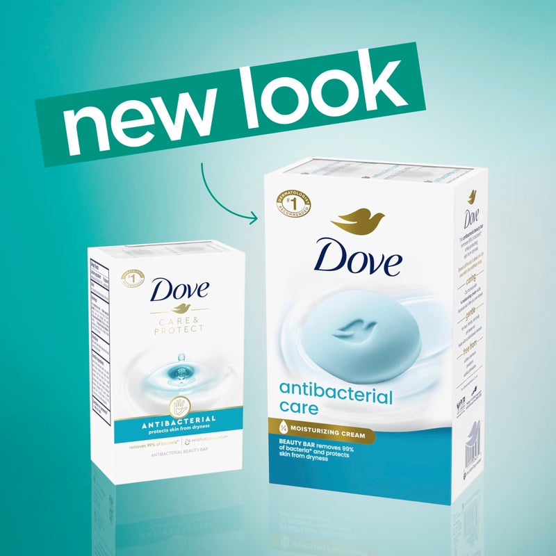 Dove Beauty Bar Soap Antibacterial Care 6 Count For Clean, Moisturized Skin, Removes Bacteria 3.75 oz - Image 2