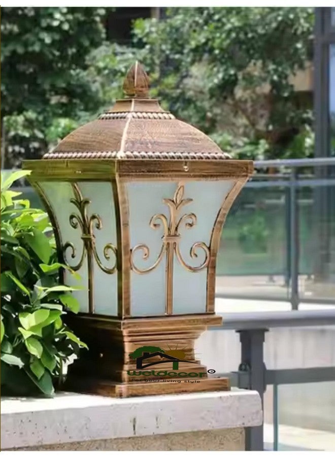 Weldecor Antique Trishul Design Gate Light for Home Gate - Waterproof Metal Entrance Lamp for Outdoor Main Gate, Boundary Wall, Pillar Scone Bulb Garden Lighting - Image 3