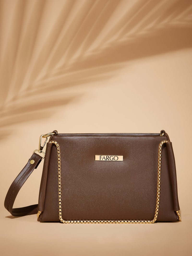 Fargo PU Women's Bucket Sling Bag (Brown) - Image 3