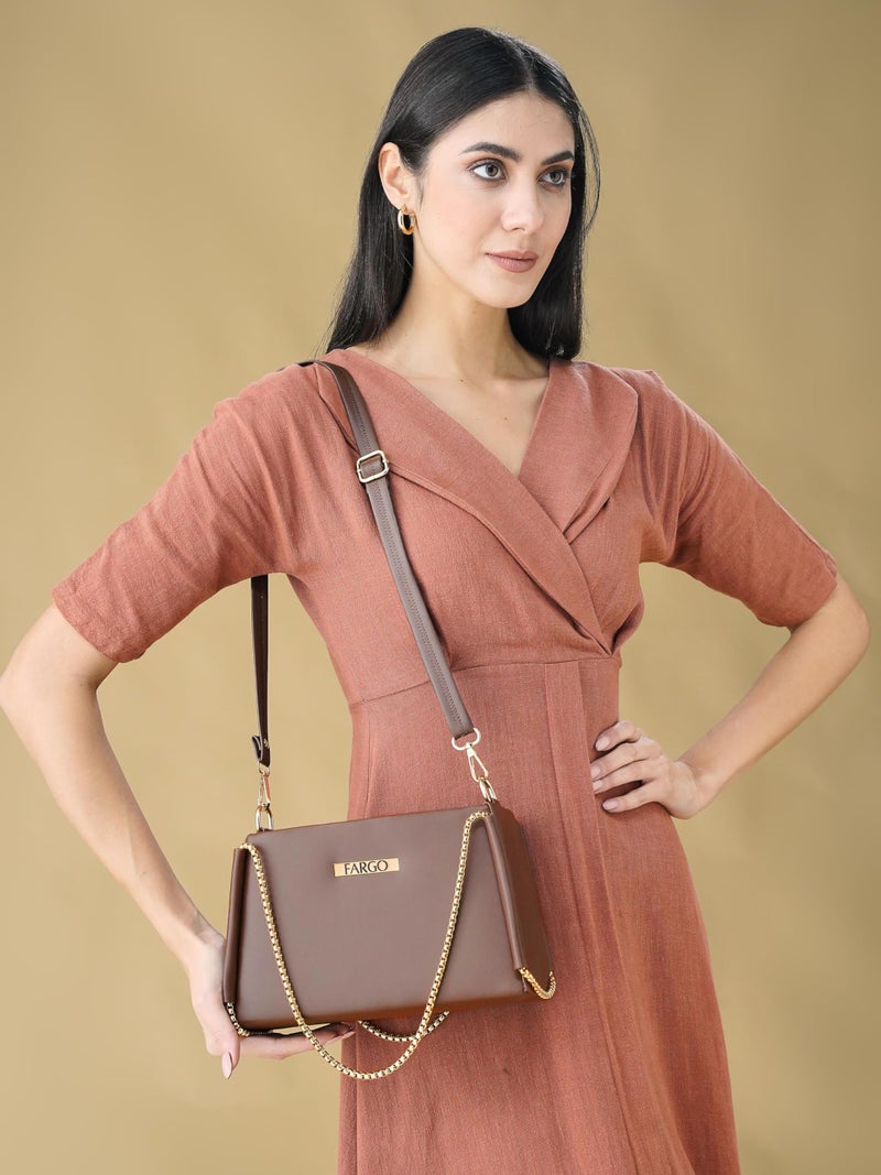 Fargo PU Women's Bucket Sling Bag (Brown) - Image 2