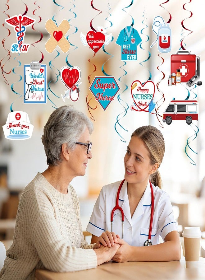 COCHIE Nurses Week Decorations 2026 Nurse Week Appreciation Gifts Thank You Nurses Banner Nurses Party Hanging Swirls Decorations Thank You Nurse Appreciation Gifts Bulk for Nursing Graduation Party Supplies - Image 5