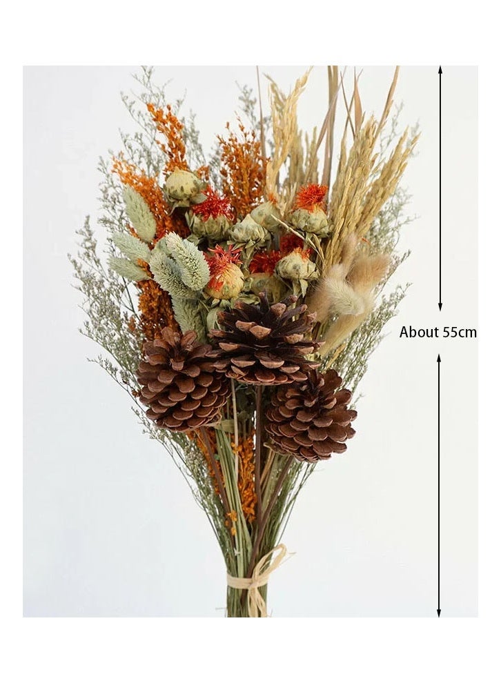 keke Dried Flower Bouquet Living Room Decoration Ornaments Real Flowers  Air-dried  Materials Color Ginger Yellow - Image 3