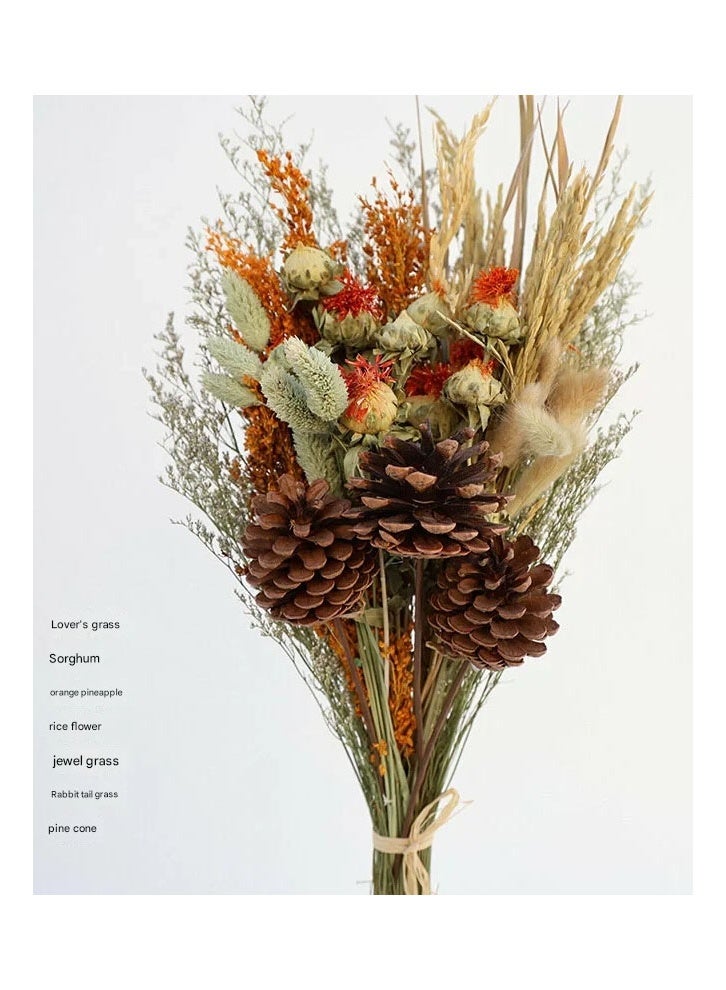 keke Dried Flower Bouquet Living Room Decoration Ornaments Real Flowers  Air-dried  Materials Color Ginger Yellow - Image 2