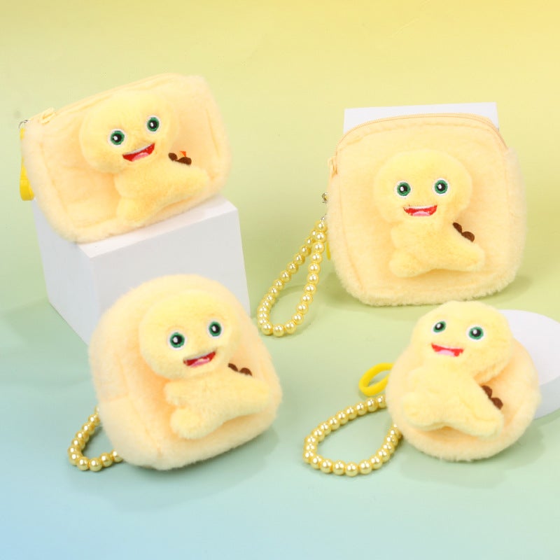 Cute Little Yellow Dragon Bead Chain Plush Coin Purse Doll Small Pendant Student Children Mini Storage Bag Gift - Image 4