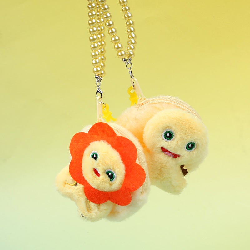 Cute Little Yellow Dragon Bead Chain Plush Coin Purse Doll Small Pendant Student Children Mini Storage Bag Gift - Image 2