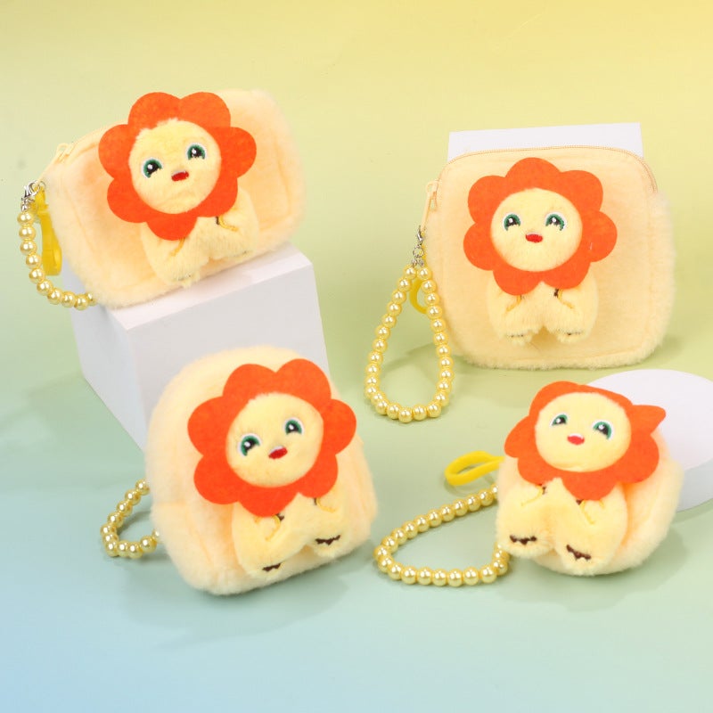 Cute Little Yellow Dragon Bead Chain Plush Coin Purse Doll Small Pendant Student Children Mini Storage Bag Gift - Image 3