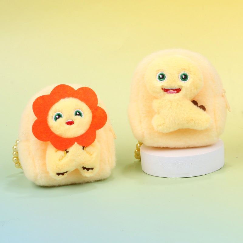 Cute Little Yellow Dragon Bead Chain Plush Coin Purse Doll Small Pendant Student Children Mini Storage Bag Gift - Image 5