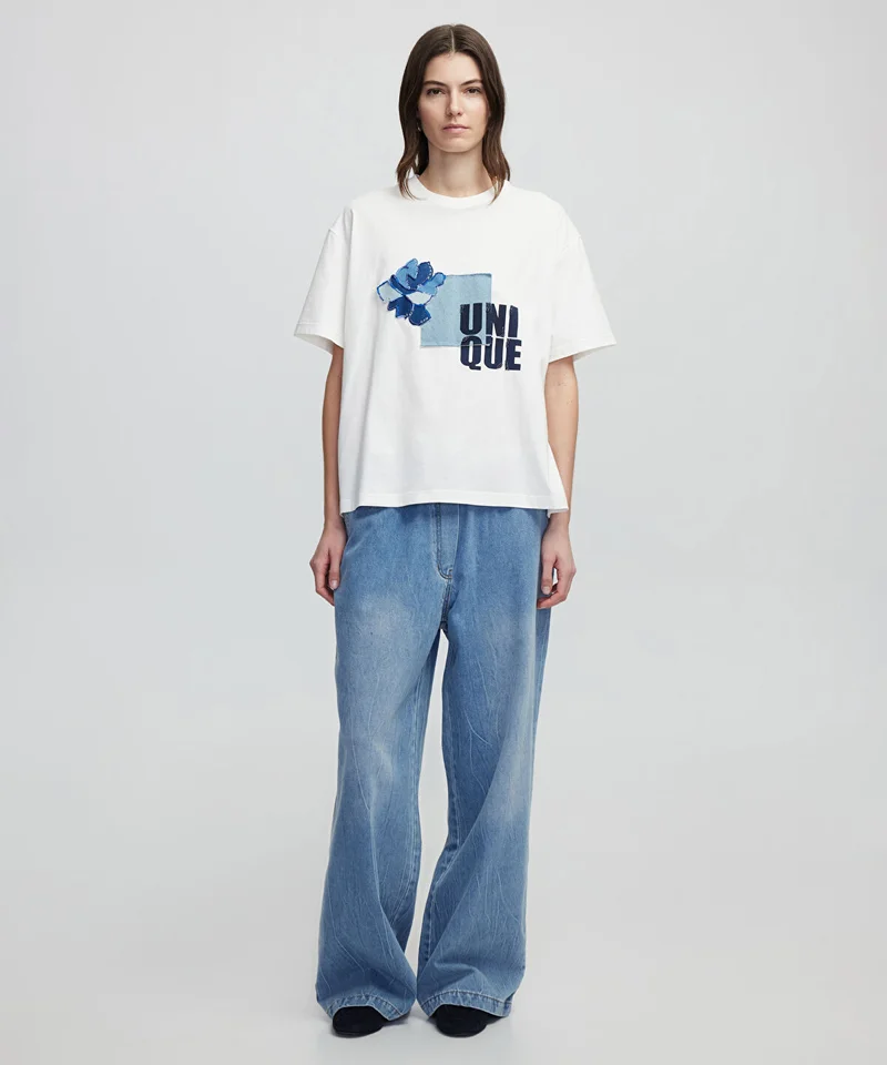 ابيكول Denim Applique T-Shirt
