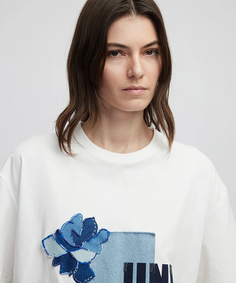ابيكول Denim Applique T-Shirt