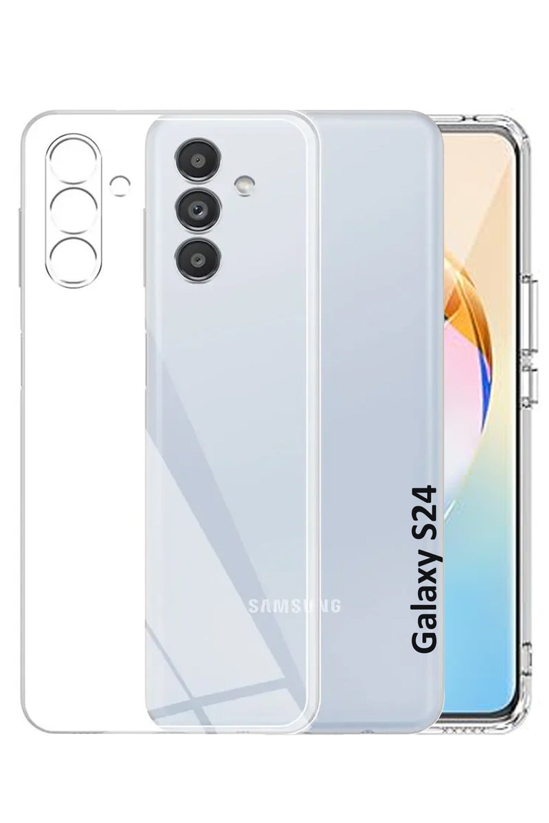 غطاء حماية خلفي من السيليكون الشفاف المرن الناعم لهاتف سامسونج جالكسي S24 - شفاف - Image 1