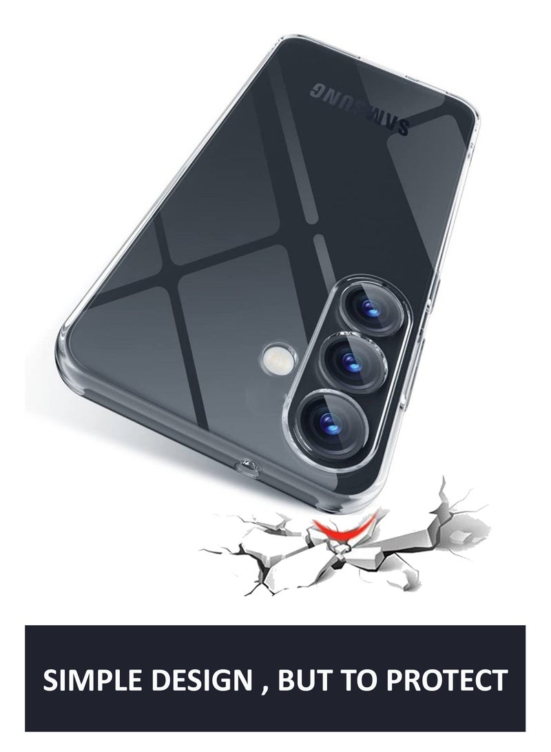 غطاء حماية خلفي من السيليكون الشفاف المرن الناعم لهاتف سامسونج جالكسي S24 - شفاف - Image 2