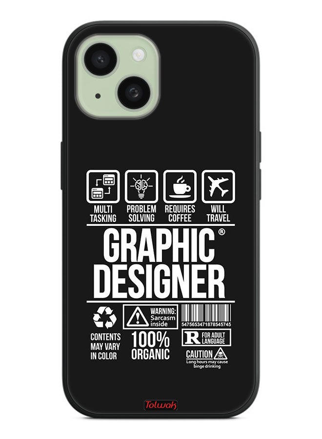 Tolwak Apple iPhone 15 Protective Case Cover Graphic Designer Sticker - Image 2