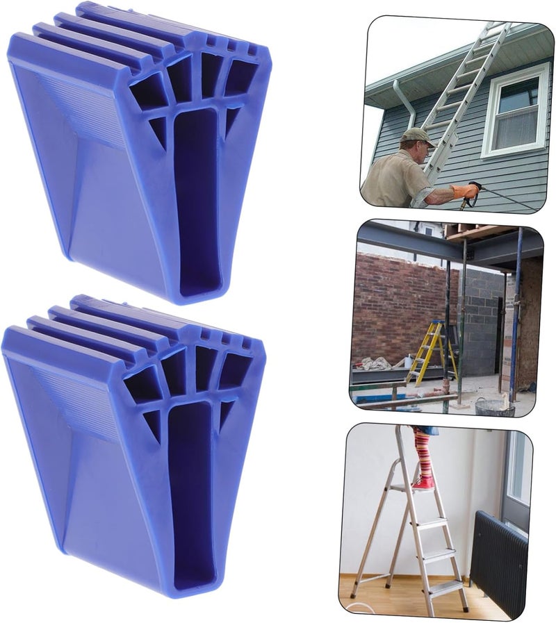 2pcs Non-Slip Ladder Foot Pads Durable Replacement Caps for Extension Ladders Anti-Skid Cushions for Stability and Floor Protection Blue Color - Image 2