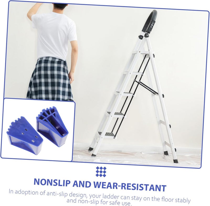2pcs Non-Slip Ladder Foot Pads Durable Replacement Caps for Extension Ladders Anti-Skid Cushions for Stability and Floor Protection Blue Color - Image 4