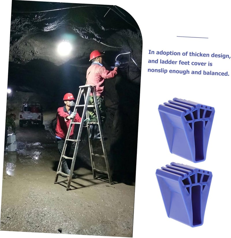 2pcs Non-Slip Ladder Foot Pads Durable Replacement Caps for Extension Ladders Anti-Skid Cushions for Stability and Floor Protection Blue Color - Image 5