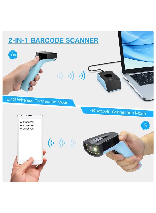 NETUM Bluetooth Wireless 2D Barcode Scanner, Hands Free Barcode Reader with Stand and Built-in Memory, Works with MAC OS, Windows, iOS, Android, Transfers Up to 50 Meters DS7500. - Image 4