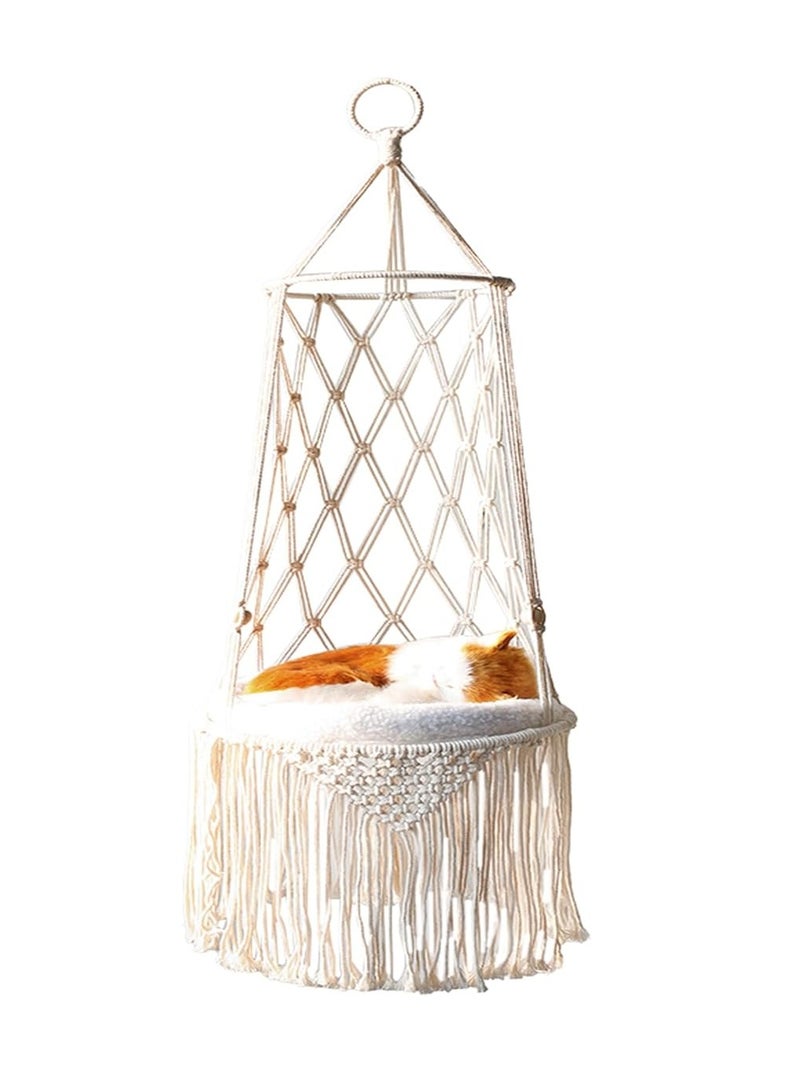 عام أرجوحة للقطط، 40 سم، من الدانتيل، سرير قطط، هاموك للقطط، مصنوعة يدوياً، ديكور جداري محاكٍ للداخل والخارج. - Image 1