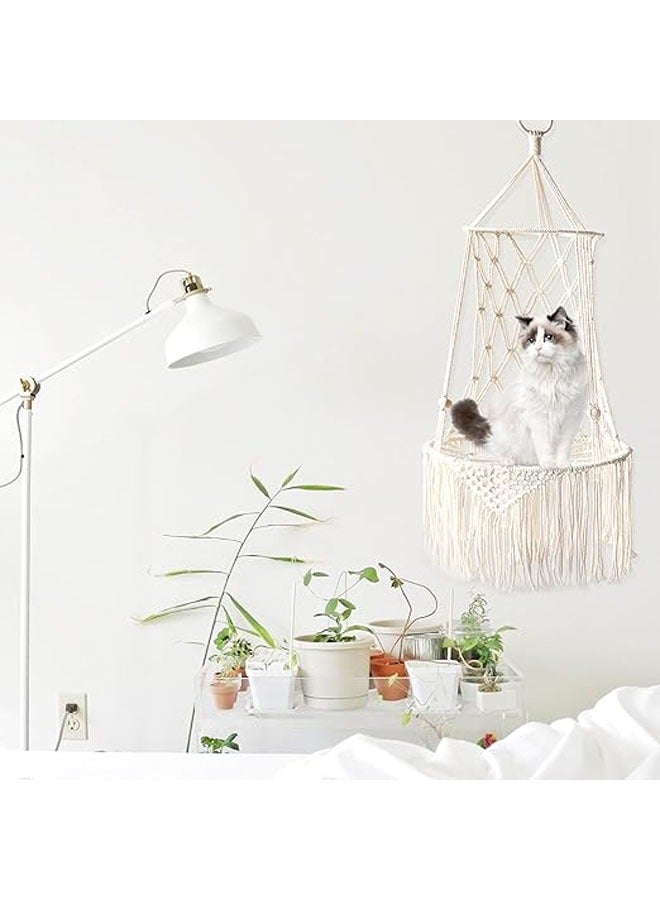 عام أرجوحة للقطط، 40 سم، من الدانتيل، سرير قطط، هاموك للقطط، مصنوعة يدوياً، ديكور جداري محاكٍ للداخل والخارج. - Image 5