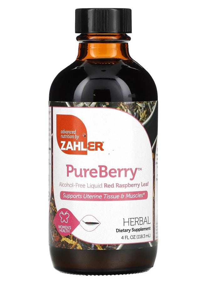 Zahler PureBerry Alcohol Free Liquid Red Raspberry Leaf 4 fl oz (118.3 ml) 