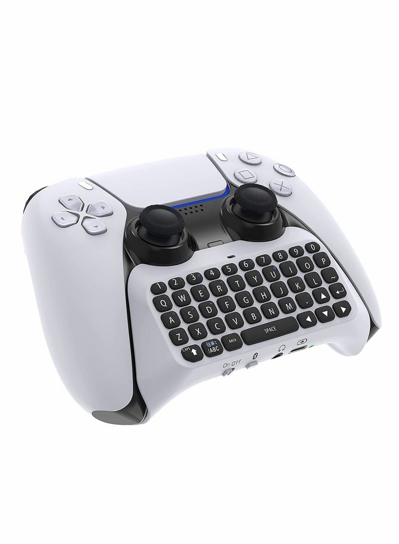 Wireless Keyboard for PS5 Controller, Bluetooth 3.0 Mini Chatpad Message Game Keyboard Keypad Built-in Speaker with 3.5mm Audio Jack for Messaging and Gaming Live Chat  - Image 1