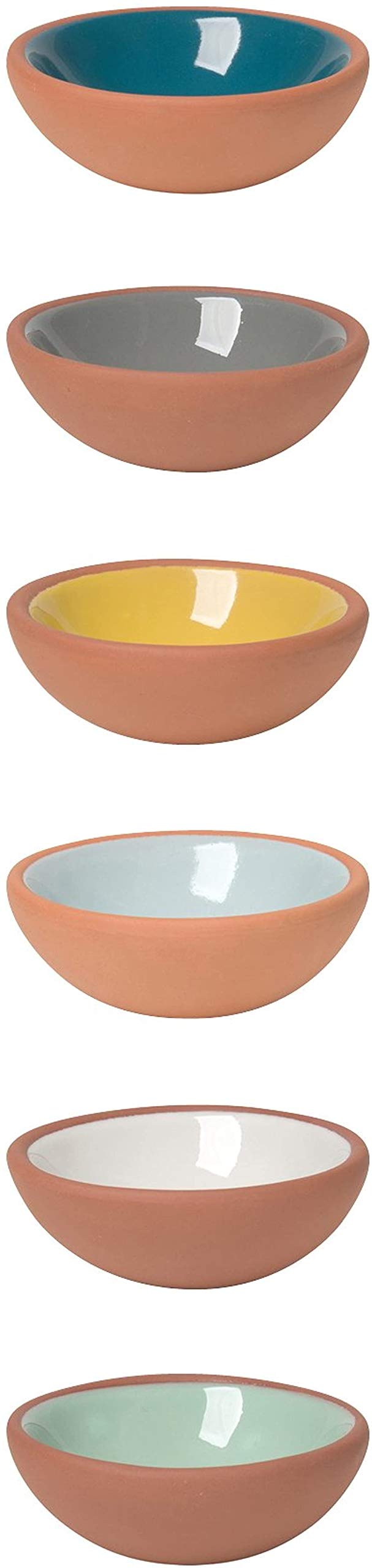 Now Designs Terracotta Pinch Bowl Set  Soy Sauce Dish  Set of 6  1 oz  Multicolor - Image 1