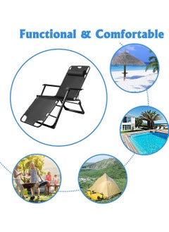 Rock Pow Folding Chaise Lounge Chair Outdoor Patio Pool Beach Lawn Recliner Reclining Zero Gravity Lounge Chair Beach Sunbath Chair  - Image 3