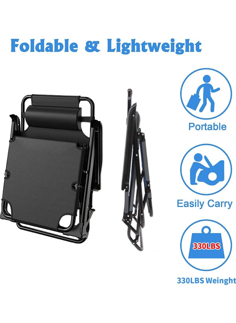 Rock Pow - Folding Chaise Lounge Chair Outdoor Patio Pool Beach Lawn Recliner Reclining Zero Gravity Lounge Chair Beach Sunbath Chair - Image 1