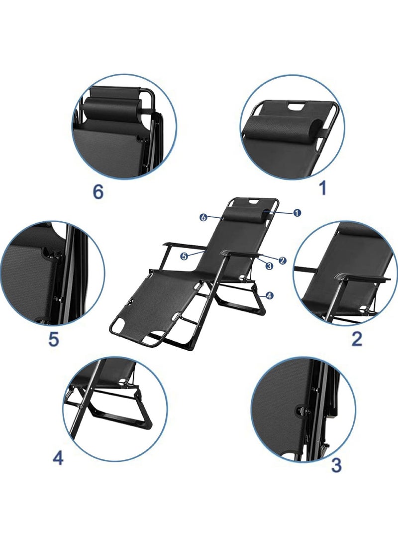 Rock Pow - Folding Chaise Lounge Chair Outdoor Patio Pool Beach Lawn Recliner Reclining Zero Gravity Lounge Chair Beach Sunbath Chair - Image 1