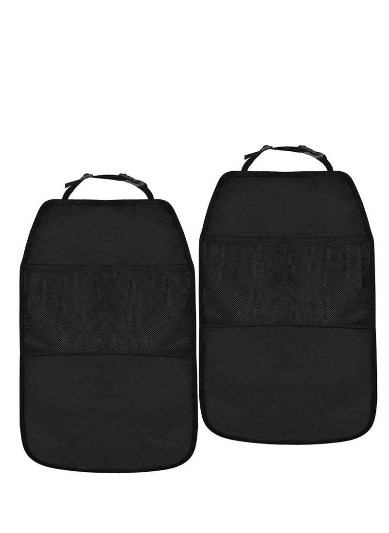 SYOSI Car Seat Kick Mats Anti-Dirty Back for Kids with Adjustable Strap Protector Cover 2 Mesh Pockets Protection of Your from Stain Mud Scratches  - Image 2