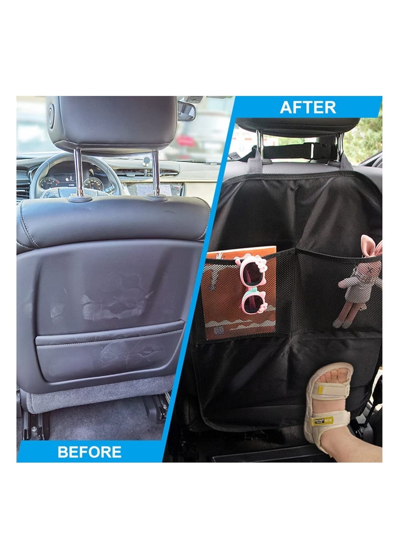 SYOSI Car Seat Kick Mats Anti-Dirty Back for Kids with Adjustable Strap Protector Cover 2 Mesh Pockets Protection of Your from Stain Mud Scratches  - Image 4