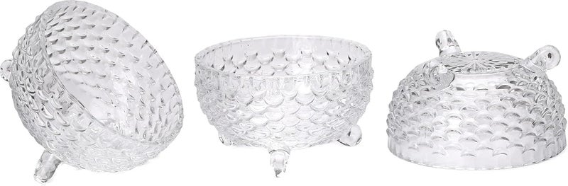 Somil MultiPurpose Tableware SnackVeritable Serving Bowl Set of 3 Glass Clear Round BowlTG3a - Image 1