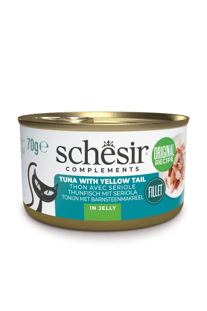 Schesir Complements Cat Wet Food in Jelly Can- Tuna With Yellow Tail 70g x 24 pcs - Image 2