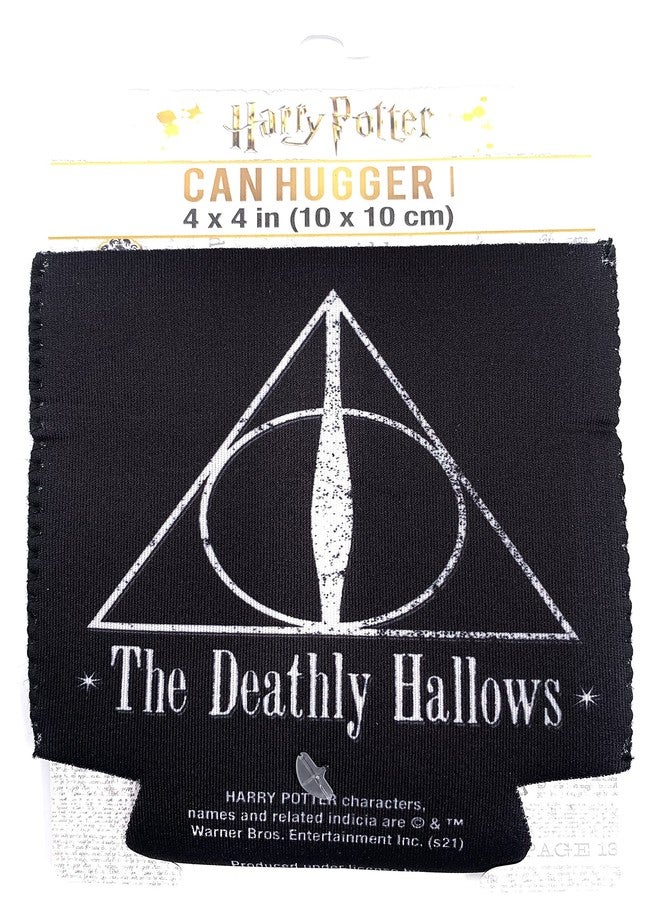 سيلفر بوفالو حافظة تبريد مشروبات معزولة من الجانبين من سيلفر بافالو هاري بوتر ومقدسات الموت - غلاف تبريد مشروبات من النيوبرين للعلب - أسود - Image 3