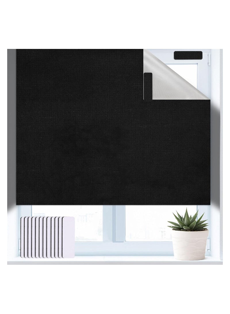 HOMESTAR Portable Blackout Blinds 150 x 200CM 100 percent Material with Hook and Loop Straps Temporary Curtain Easy to Stick On Window for Bedroom Nursery Loft Travel - Image 1