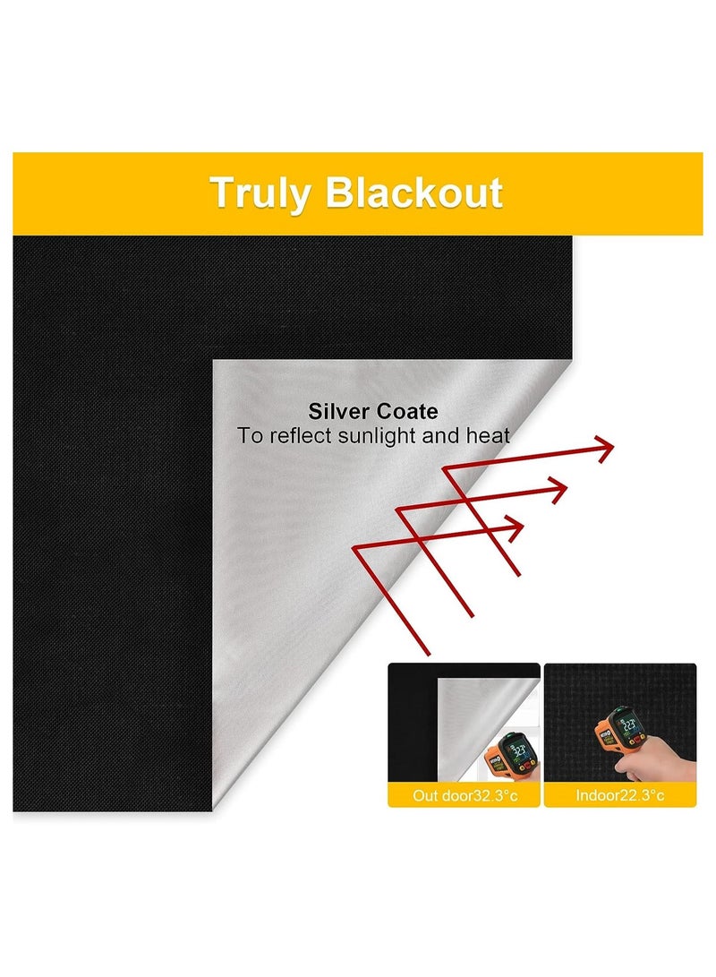HOMESTAR Portable Blackout Blinds 150 x 200CM 100 percent Material with Hook and Loop Straps Temporary Curtain Easy to Stick On Window for Bedroom Nursery Loft Travel - Image 4