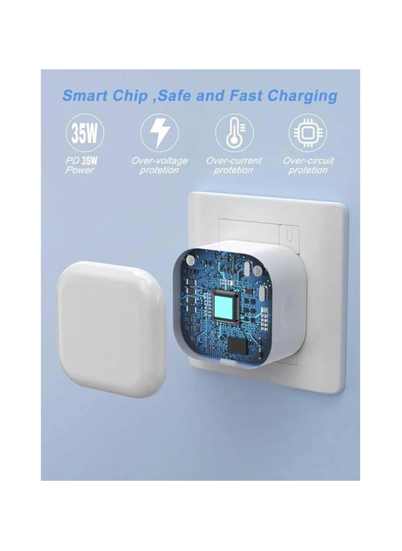 OMAKSS - iPhone 16 Max Pro, iPhone 16 Pro, I phone 16,  Phone15 Pro Max, iPhone 15 Pro, iPhone 15 Charger With USB C Port 35 Watt with 1M iPhone Fast Charging Cord Type C to C for iPhone 16 / 15 Pro max/15 Pro/15 plus/15, Samsung S24 and all USB C mobiles / Tabs - Image 1