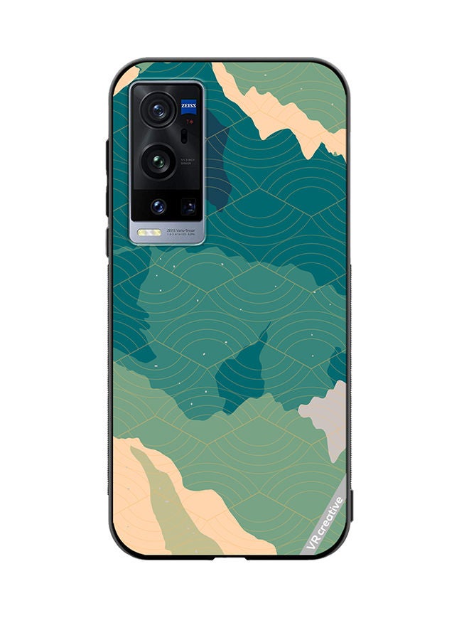 VR CREATIVE Protective Case Cover For Vivo X60 Pro Plus Line Art Landscape Design Multicolour - Image 1