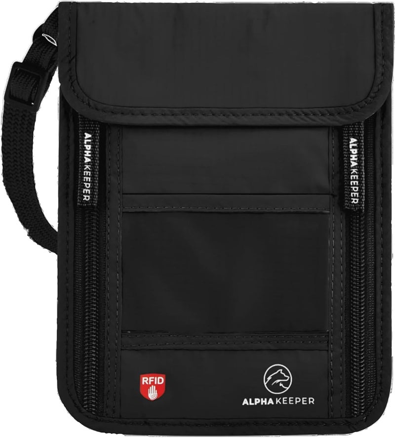 Alpha Keeper Neck Wallet, Travel Pouch For Passport Holder And Documents, Travel Neck Wallet For Traveling Women - Image 1