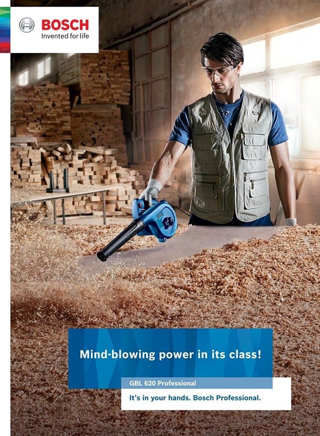 BOSCH 620 Watt Professional Blower GBL 620 Blue 1kg - Image 4
